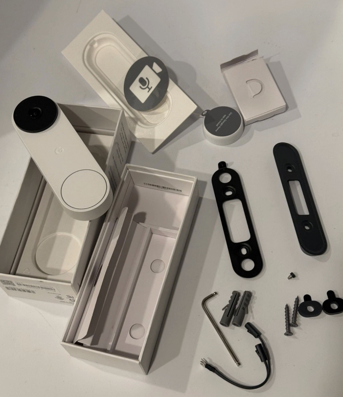 Google Nest Doorbell (Wired, 2nd Gen) Video Doorbell Security Camera 720p - Snow