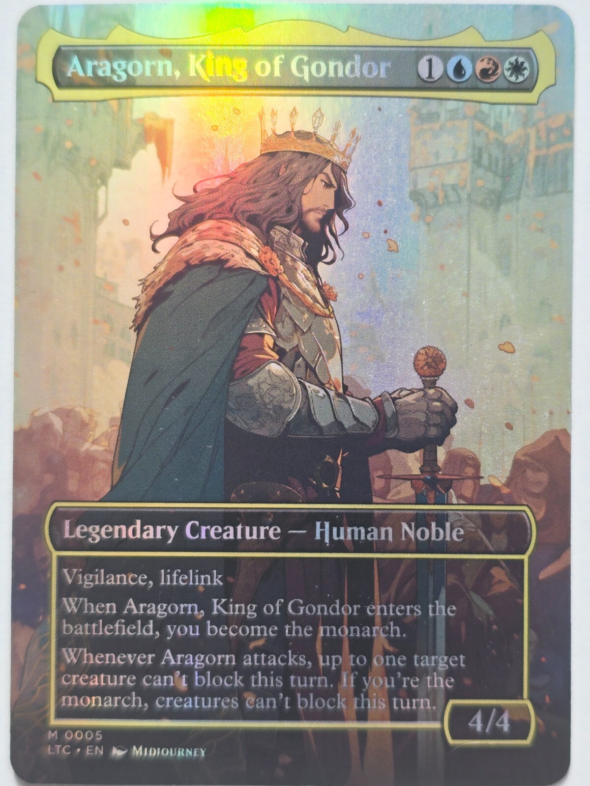 Comic Fantasy Game Card –Altered  Art Custom – Aragorn, King of Gondor 01 Foil