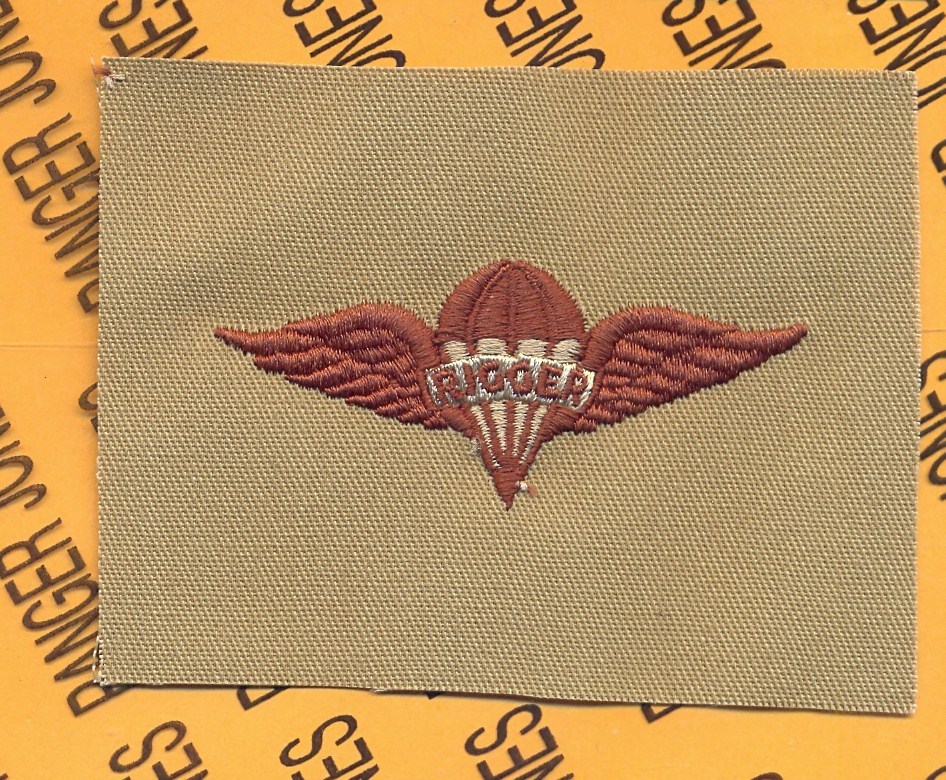 US Army Airborne Parachutist RIGGER wing Desert DCU cloth patch