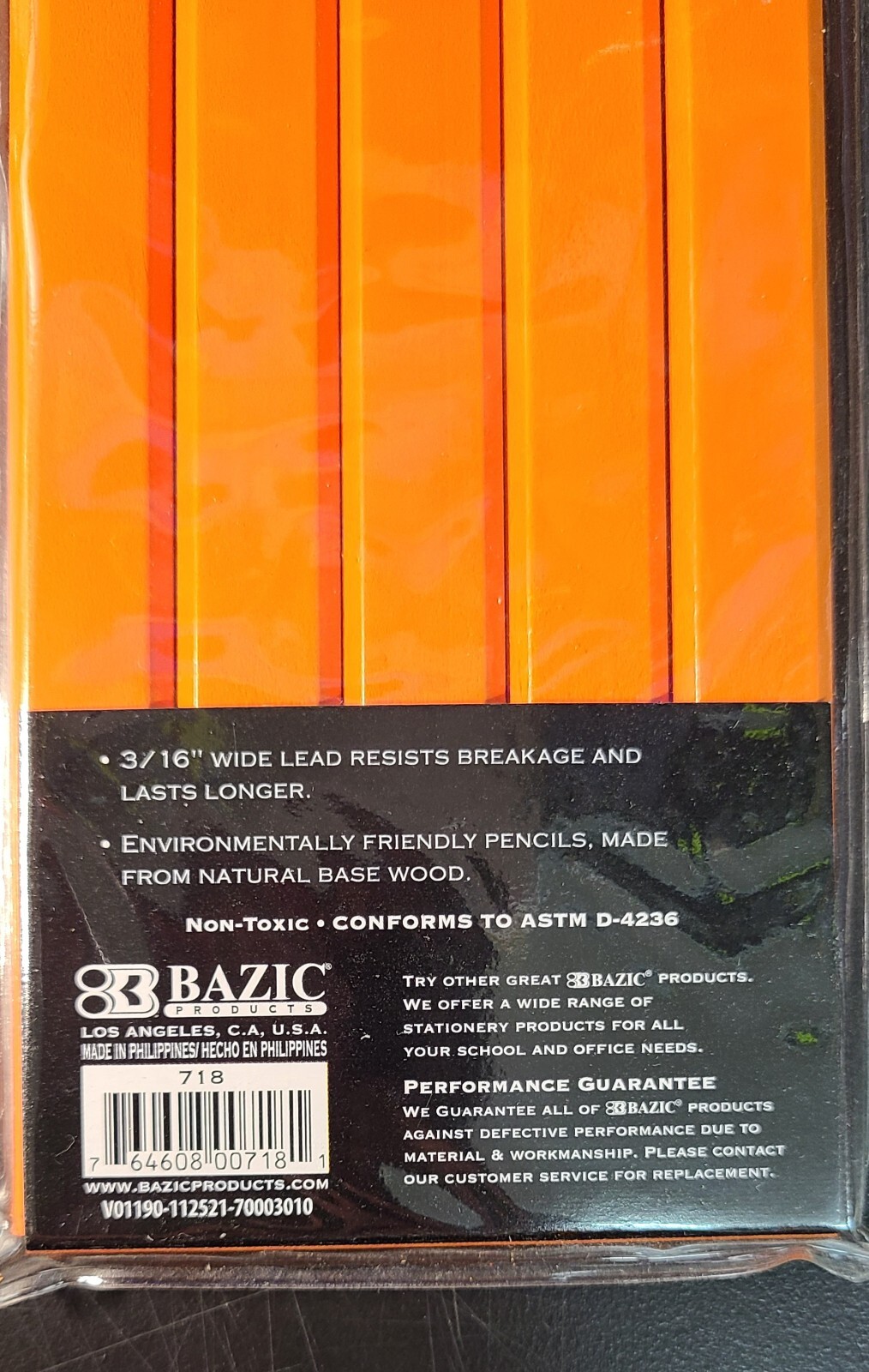 Lot of 15 Wood Carpenter Pencils Industrial Quality Flat Black Lead 7" long NEW