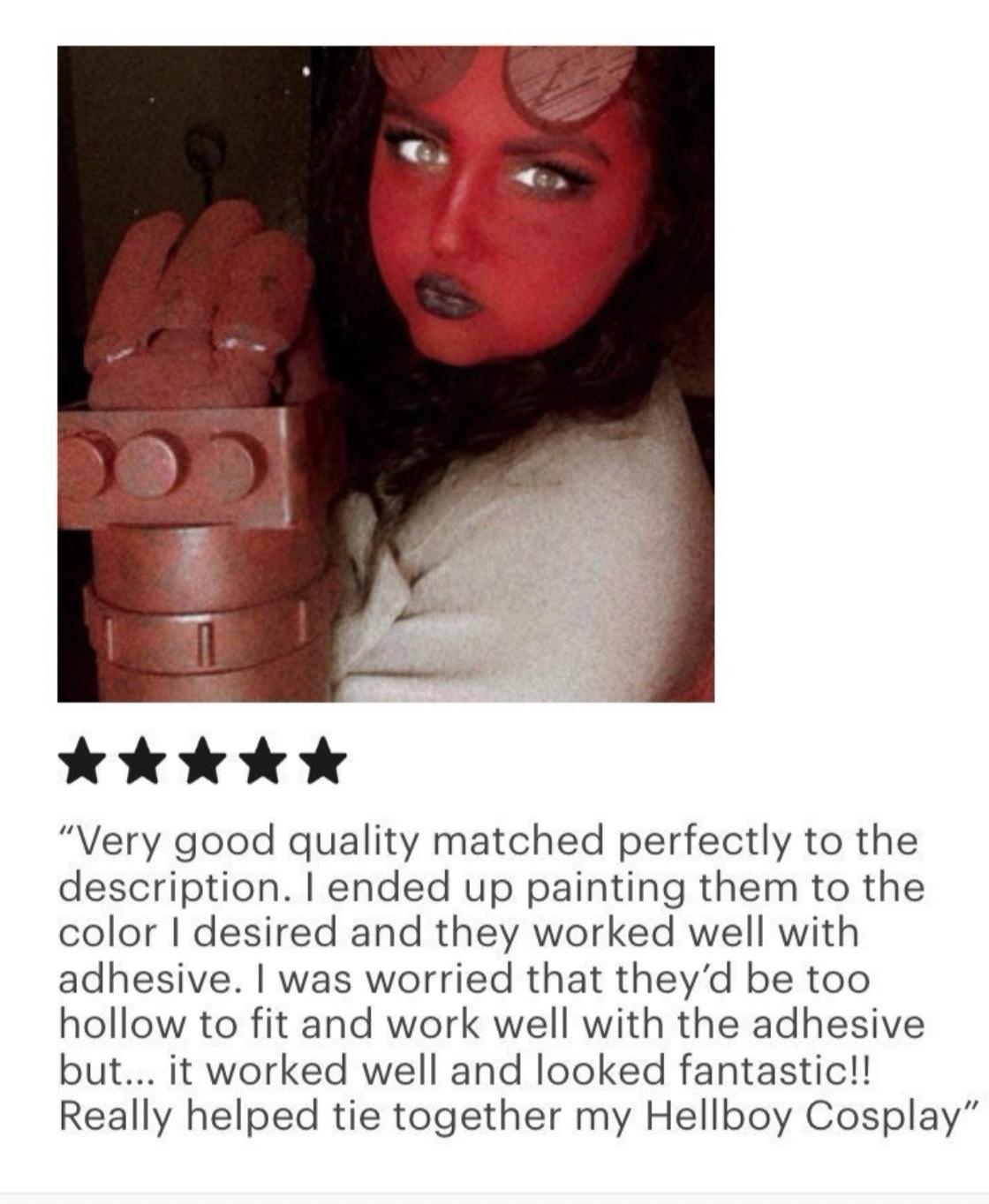 Full Size Hellboy Horns, Easy Application To Face, Cosplay Prop Replica