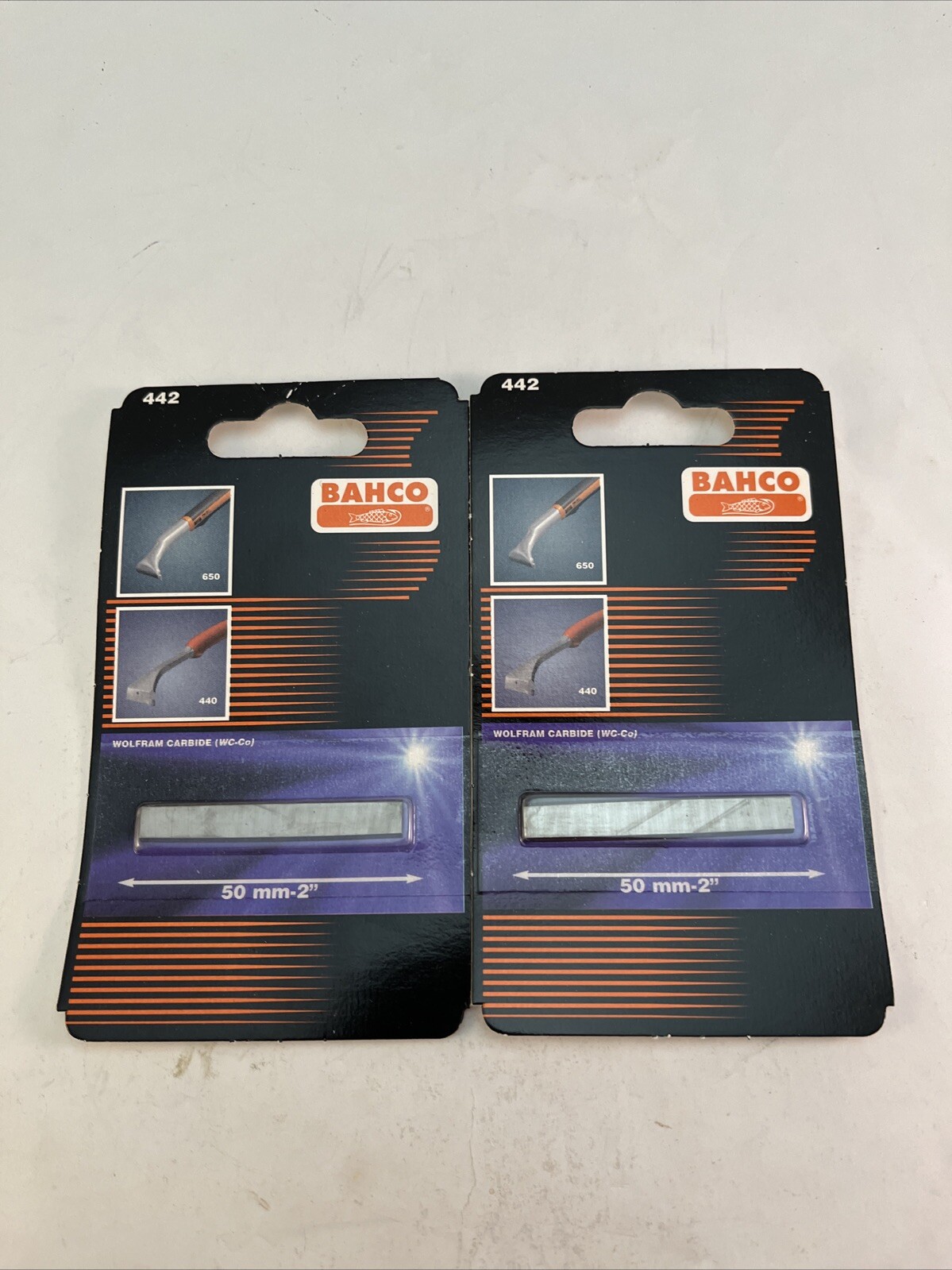 2 BAHCO 442 2 Inch Wolfram Carbide Scraper Blades  2 Edges Per Blade