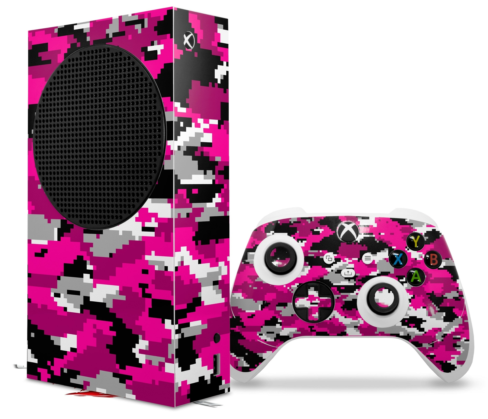 Skins XBOX Series S Console Controller WraptorCamo Digital Camo Hot Pink