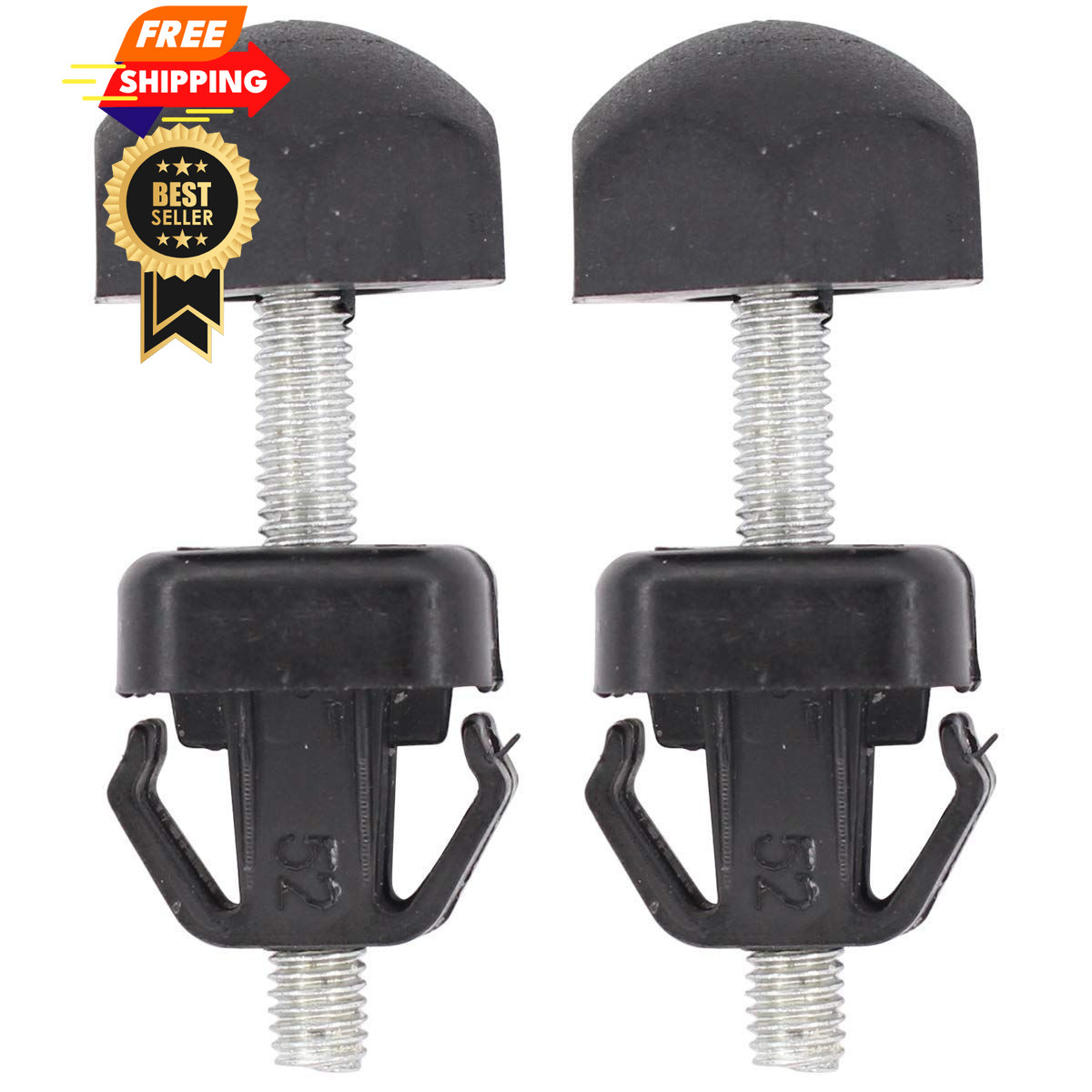 NewYall Pack of 2 Hood Bumper Stop F4TZ-16758-A for Ford Bronco Black