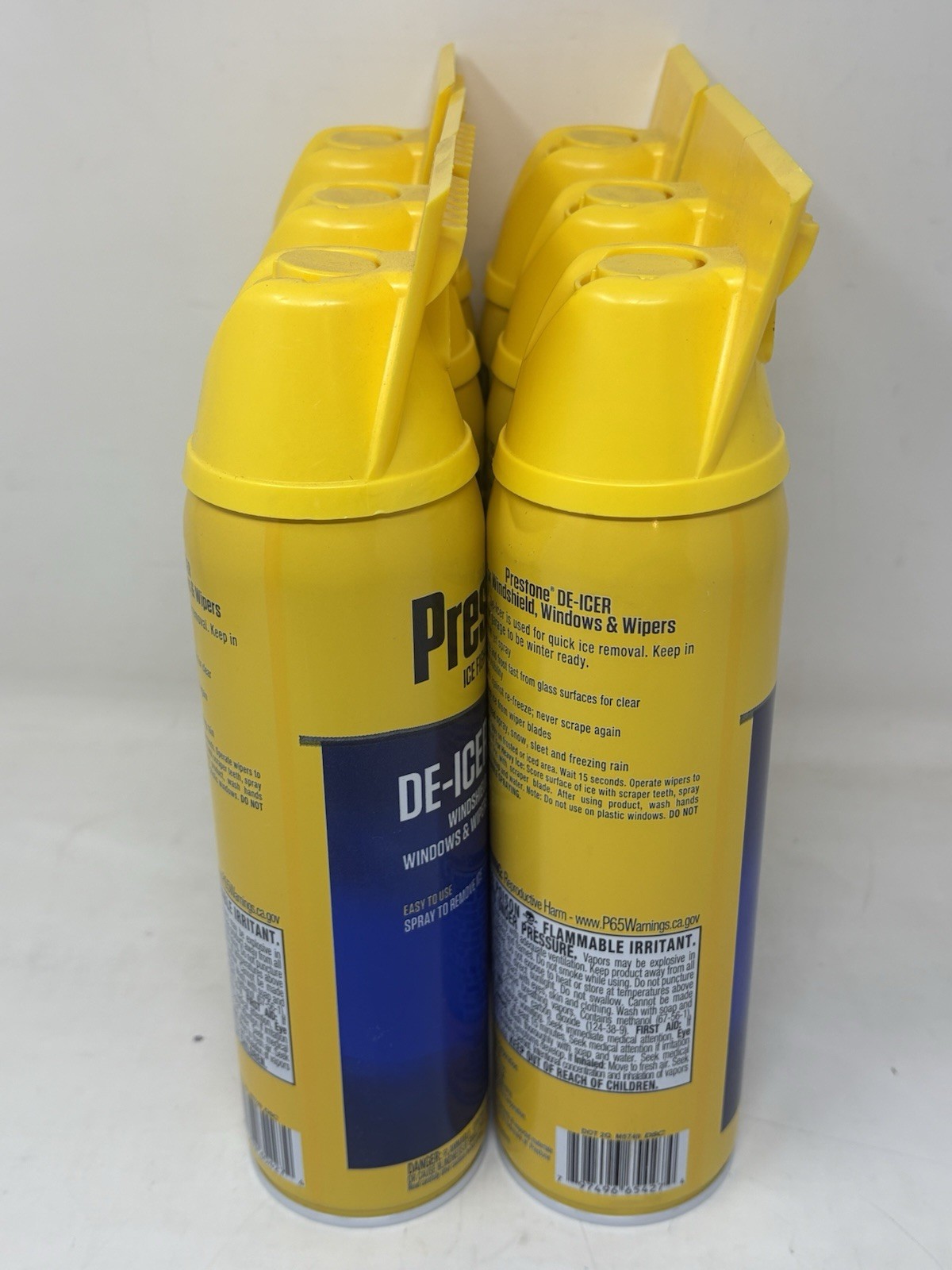 Prestone De-Icer Ice Fighter Spray Windshield Windows Wipers 6 Cans for Winter