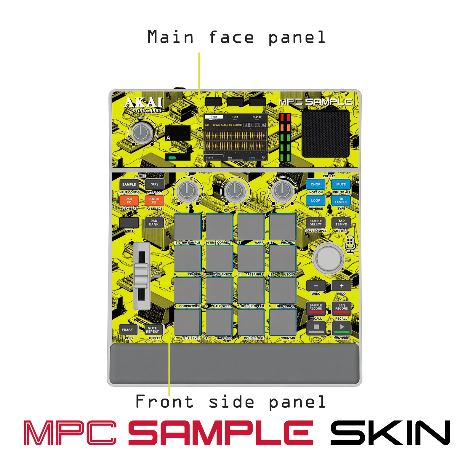 Akai MPC Sample Skin / toxic yellowrush