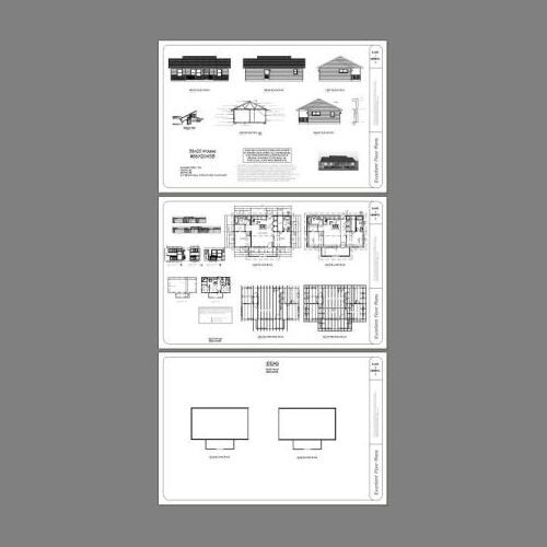 36x20 House -- 2 Bedroom 2 Bath -- 720 sq ft -- PDF Floor Plan -- Model 3B