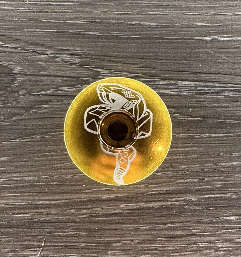 Diamondback Snake BMX Repop Bicycle Headset Top Cap 1 1/8" Gold Stem Cap Bike