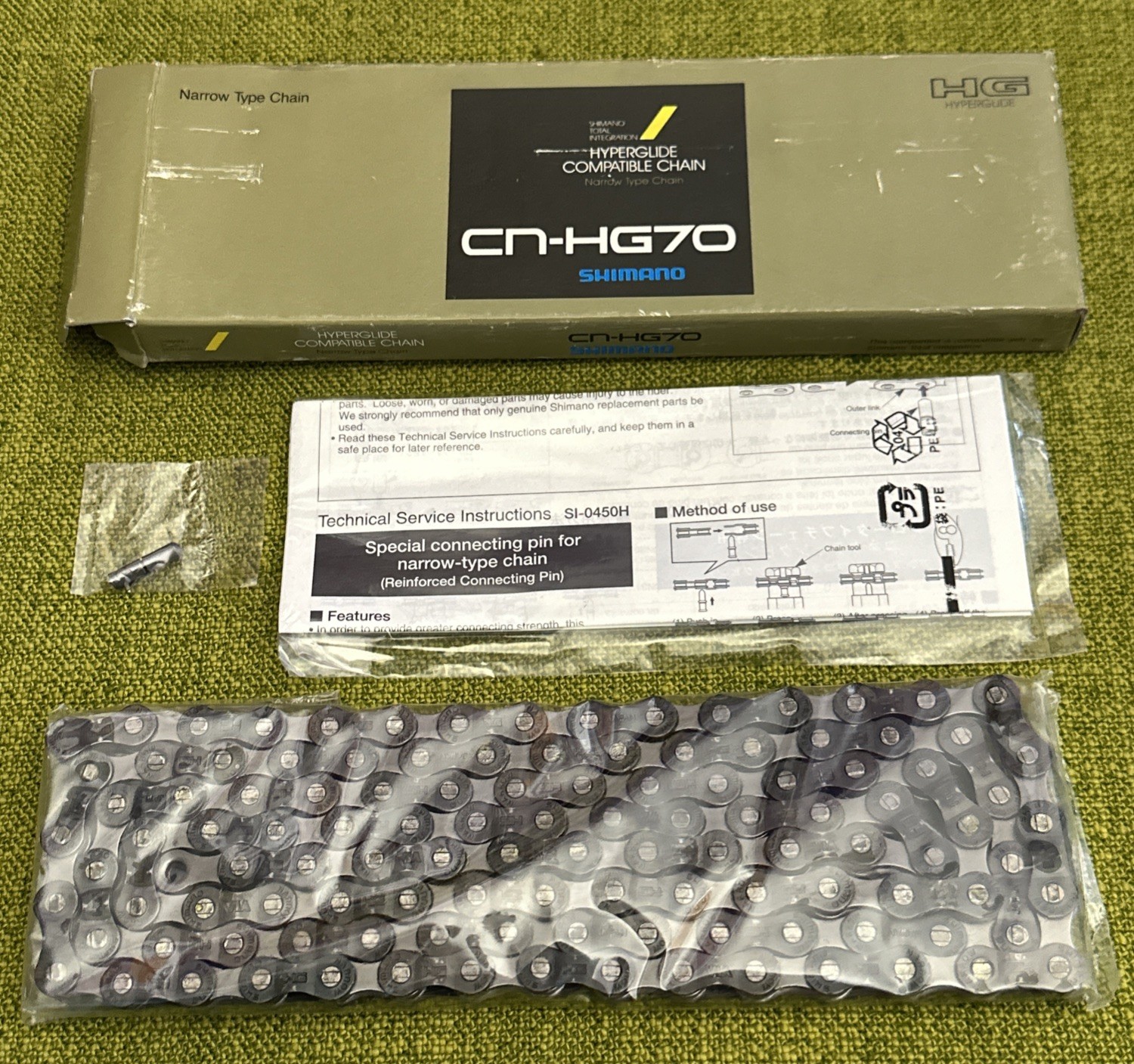 NOS Vintage SHIMANO CN-HG70 Narrow Chain 116 Links  8 Speed STI Compatible JAPAN