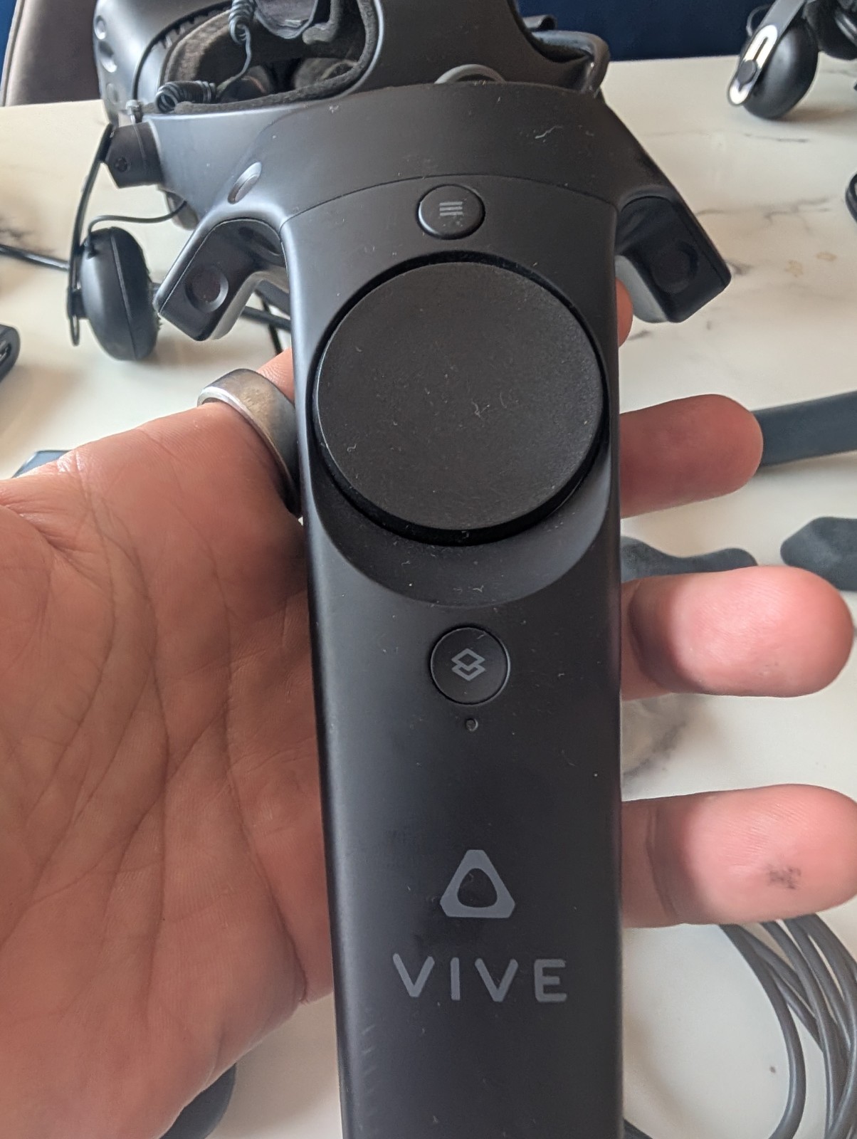 HTC Vive VR Headset with Controllers Working (for replacement headset or parts)