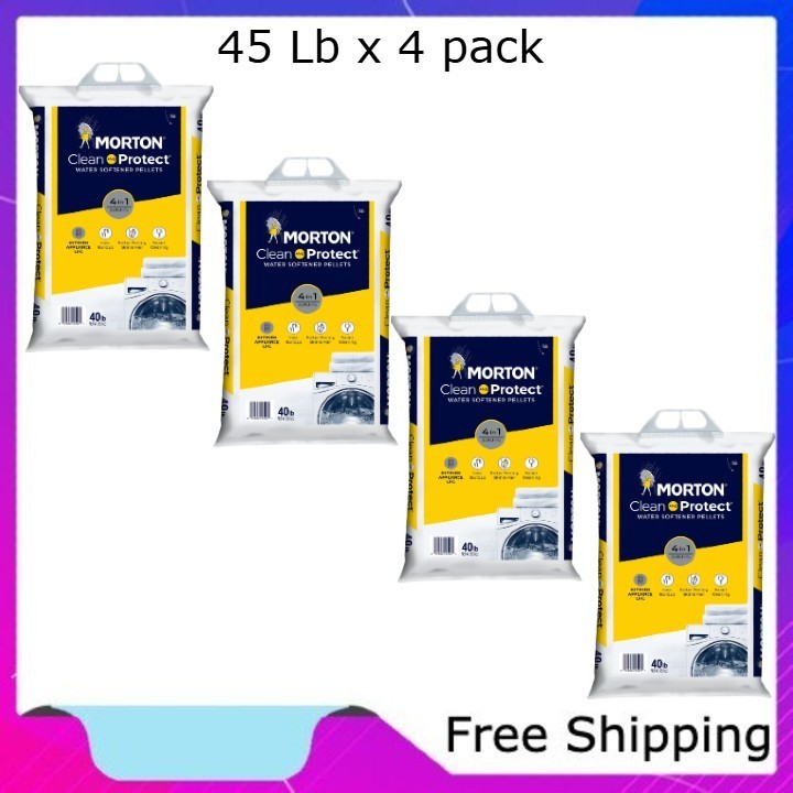 (4 pack) Morton Clean and Protect Water Softener Salt Pellets, 40 lb