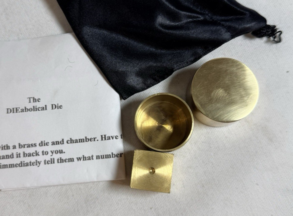 The DIEabolical Diabolical Die Brass Magic Trick, Die Cipher, Dice