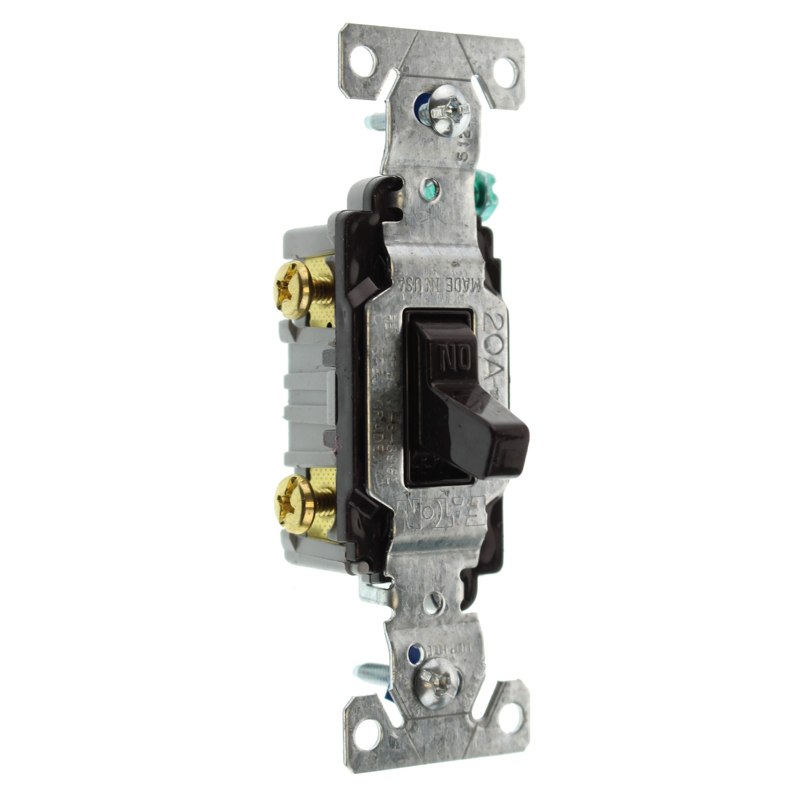 HUBBELL RS115Z TOGGLE SWITCH, 1-POLE, GROUNDING, 15A, 120V, BROWN