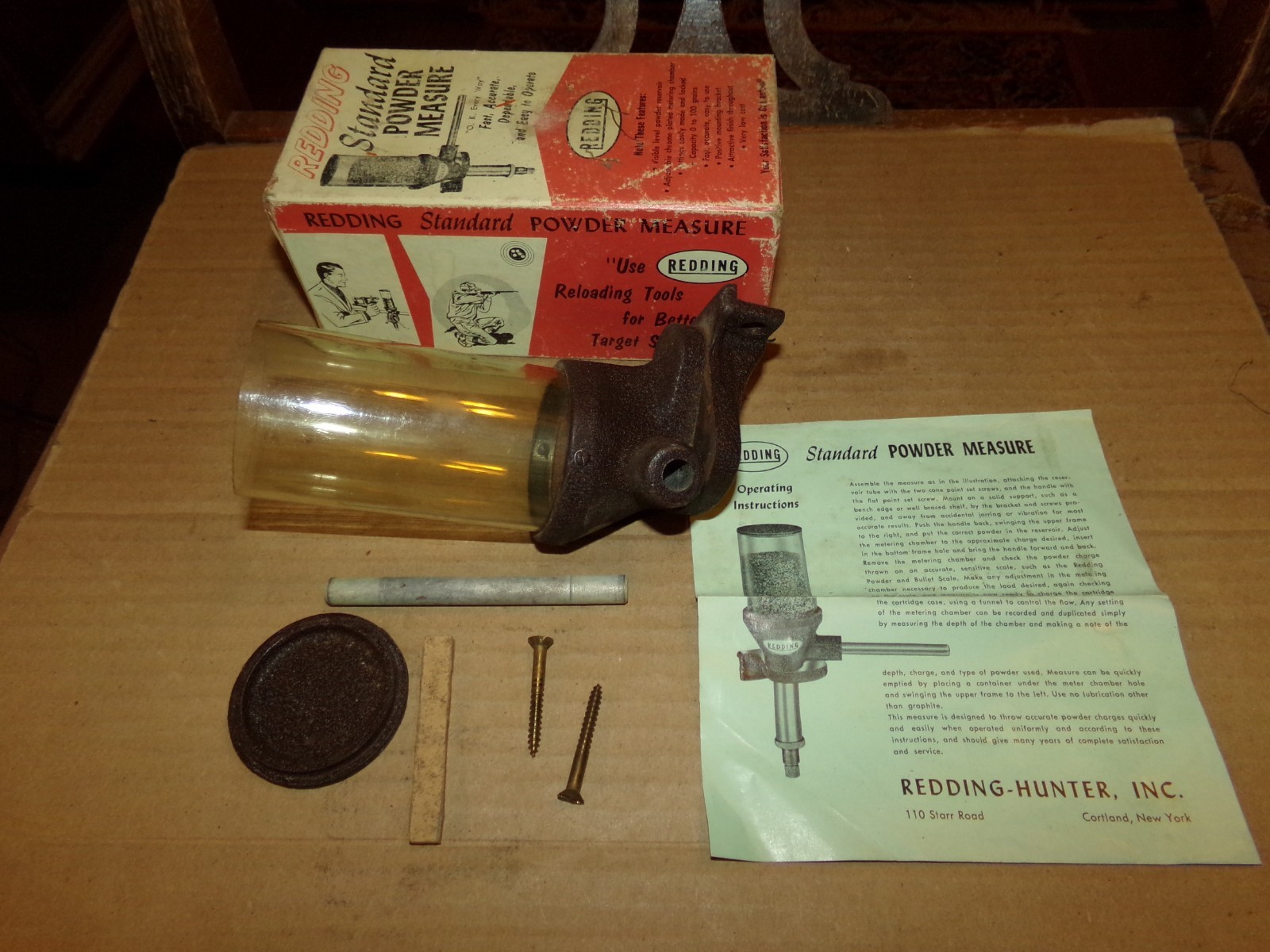 Unused Vintage Redding Powder Measure W/Box Parts