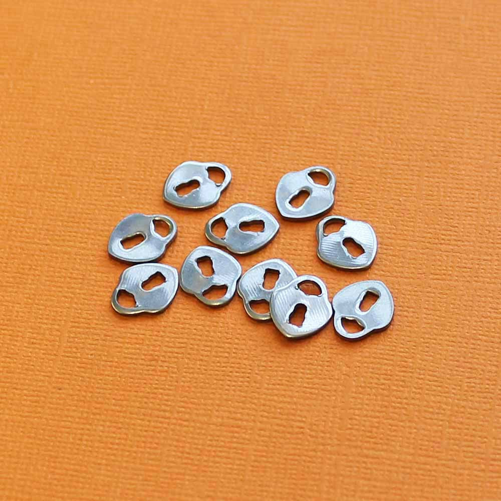 10 Heart Lock Stainless Steel Charms 10mm x 12mm Stamping Tags - MT314