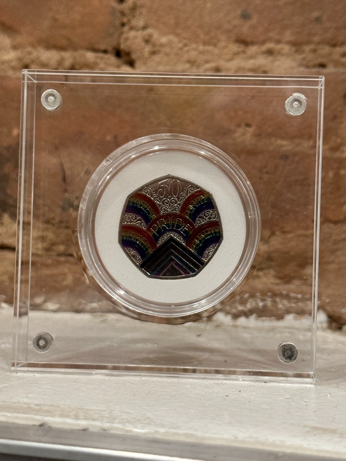LGBT PRIDE Rainbow COIN (UK , 2022)- Colorized coin with display frame