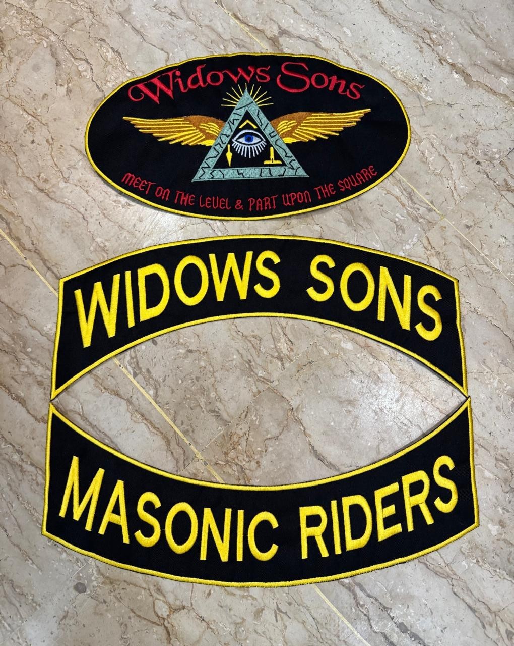Widows Sons Masonic Riders Patch Embroidered Iron On Biker Vest Jacket Badge