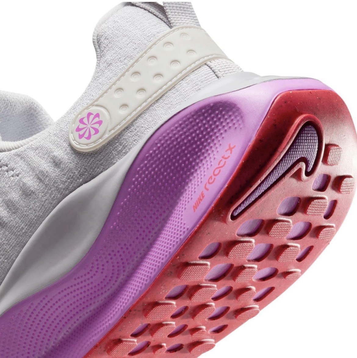 Nike ReactX Infinity Run 4 Vast Grey Hyper Violet Bright Crimson DR2665 Men’s 11