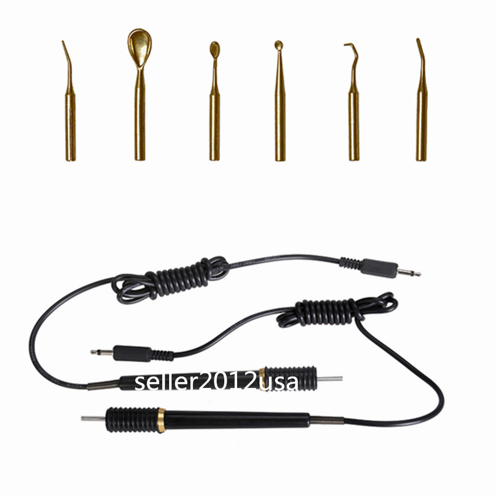 6 Dental Electric Waxer Tips Set + 2 Replaced Wax Carving Knife Pen Pencil