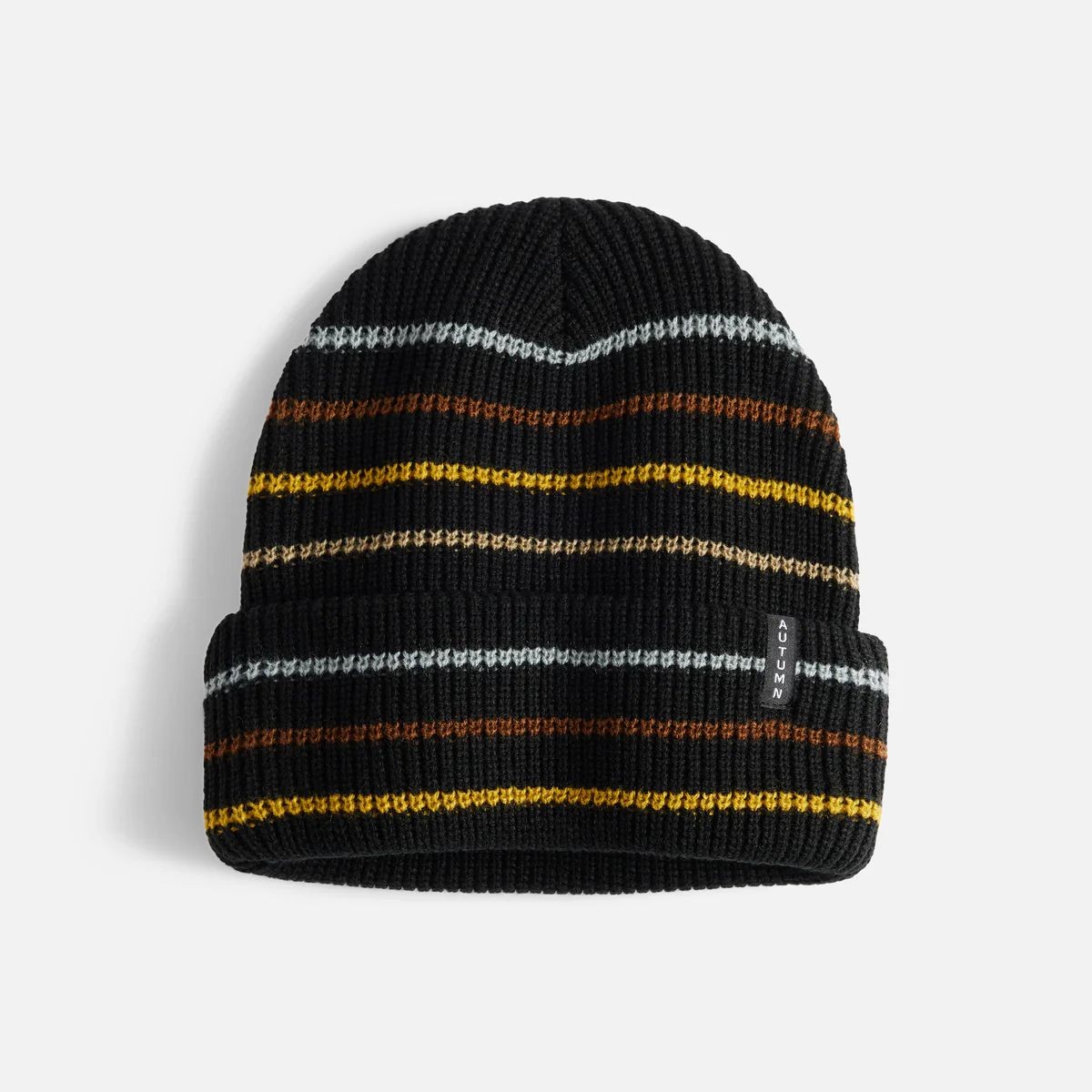 Autumn Multi Stripe Beanie Hat, Black