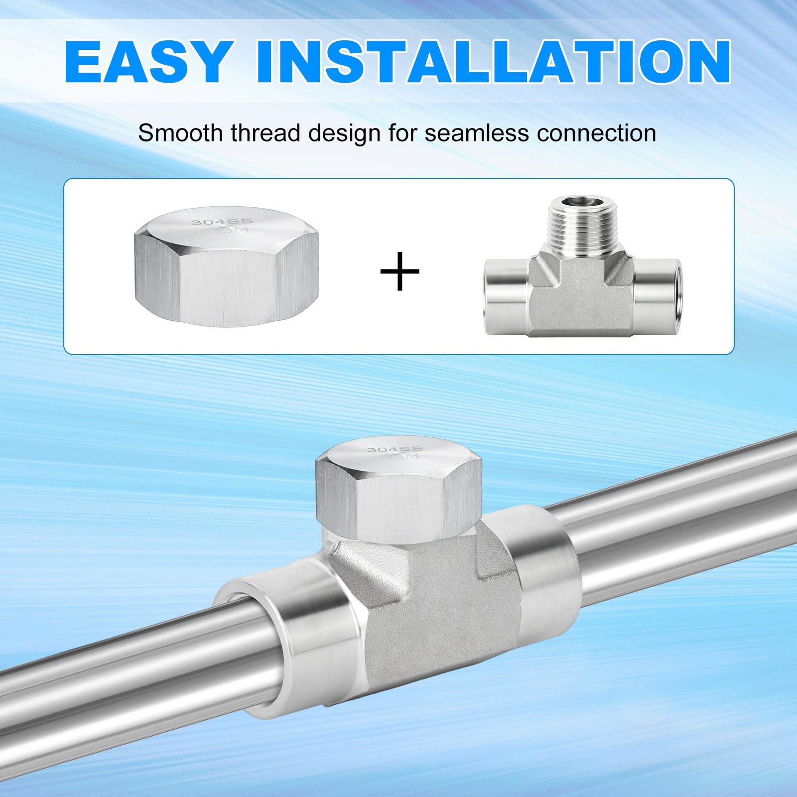2-Pack Hex End Cap, 3/4 Inch g Female Thread Pipe Fitting