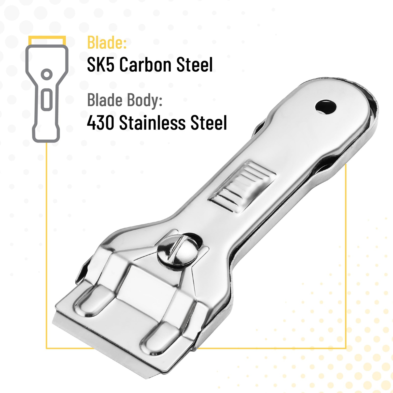 Bates- Metal Razor Blade Scraper Tool, 2 Pack, Carbon Steel Stainless