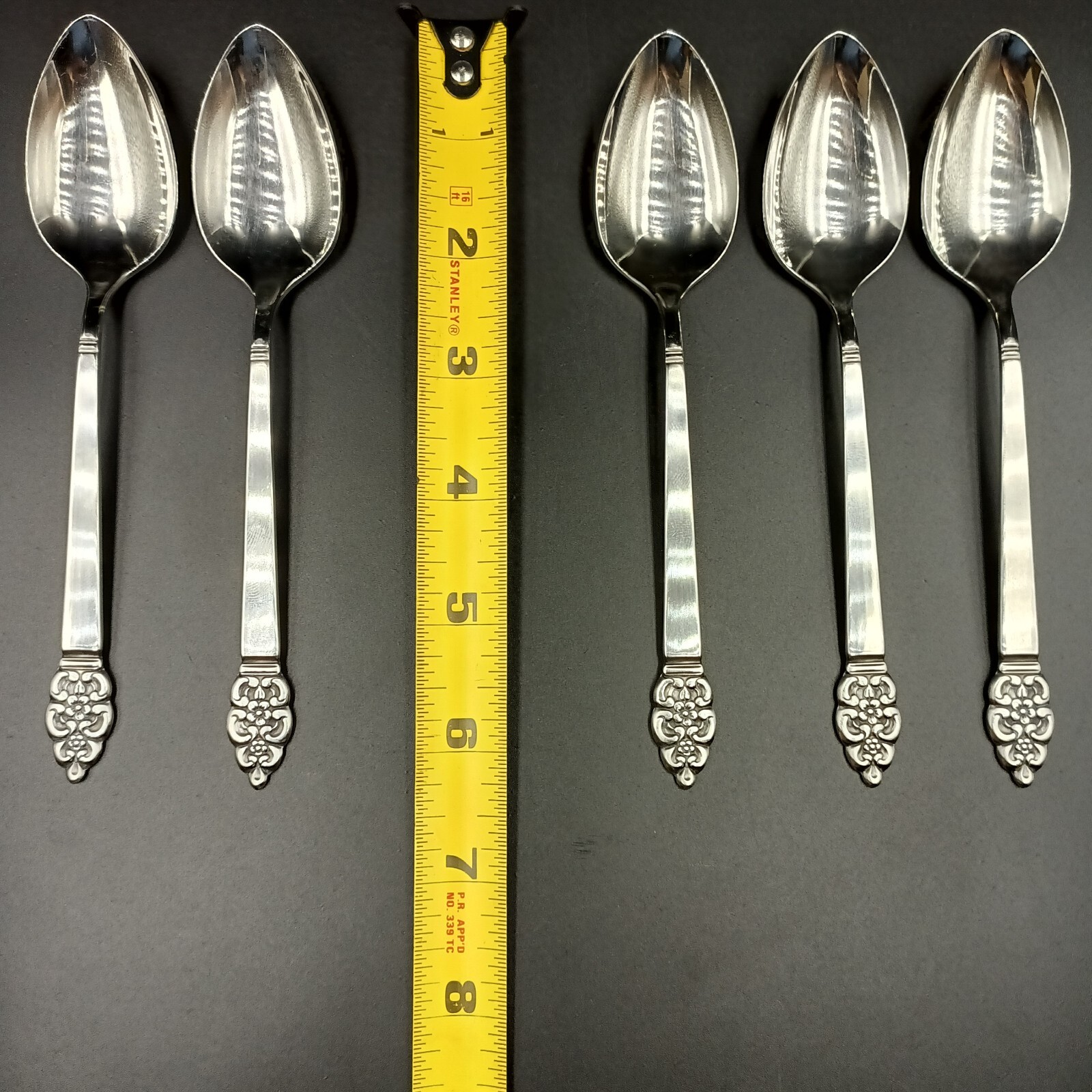 5PC ONEIDACRAFT DELUXE NORDIC CROWN TEASPOON STAINLESS FLATWARE ONEIDA