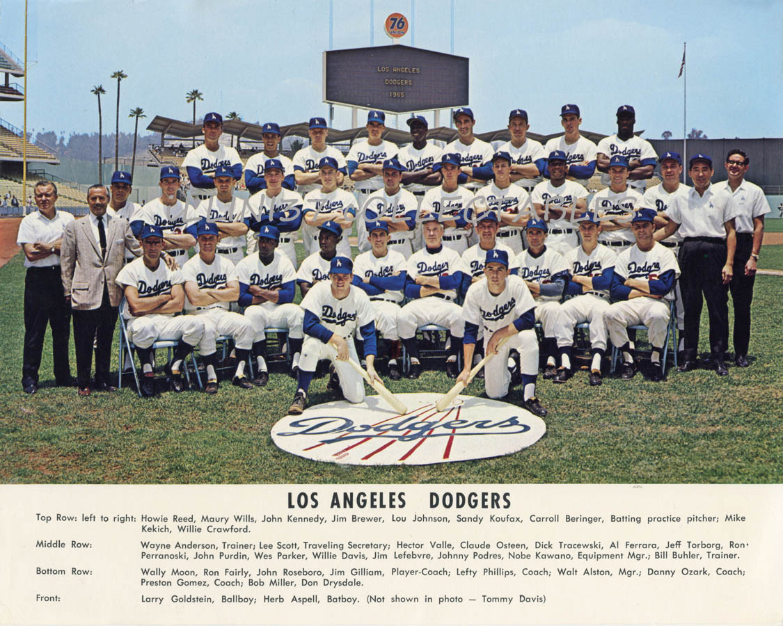 1965 LOS ANGELES LA DODGERS WORLD SERIES CHAMPS 8X10 TEAM PHOTO KOUFAX DRYSDALE
