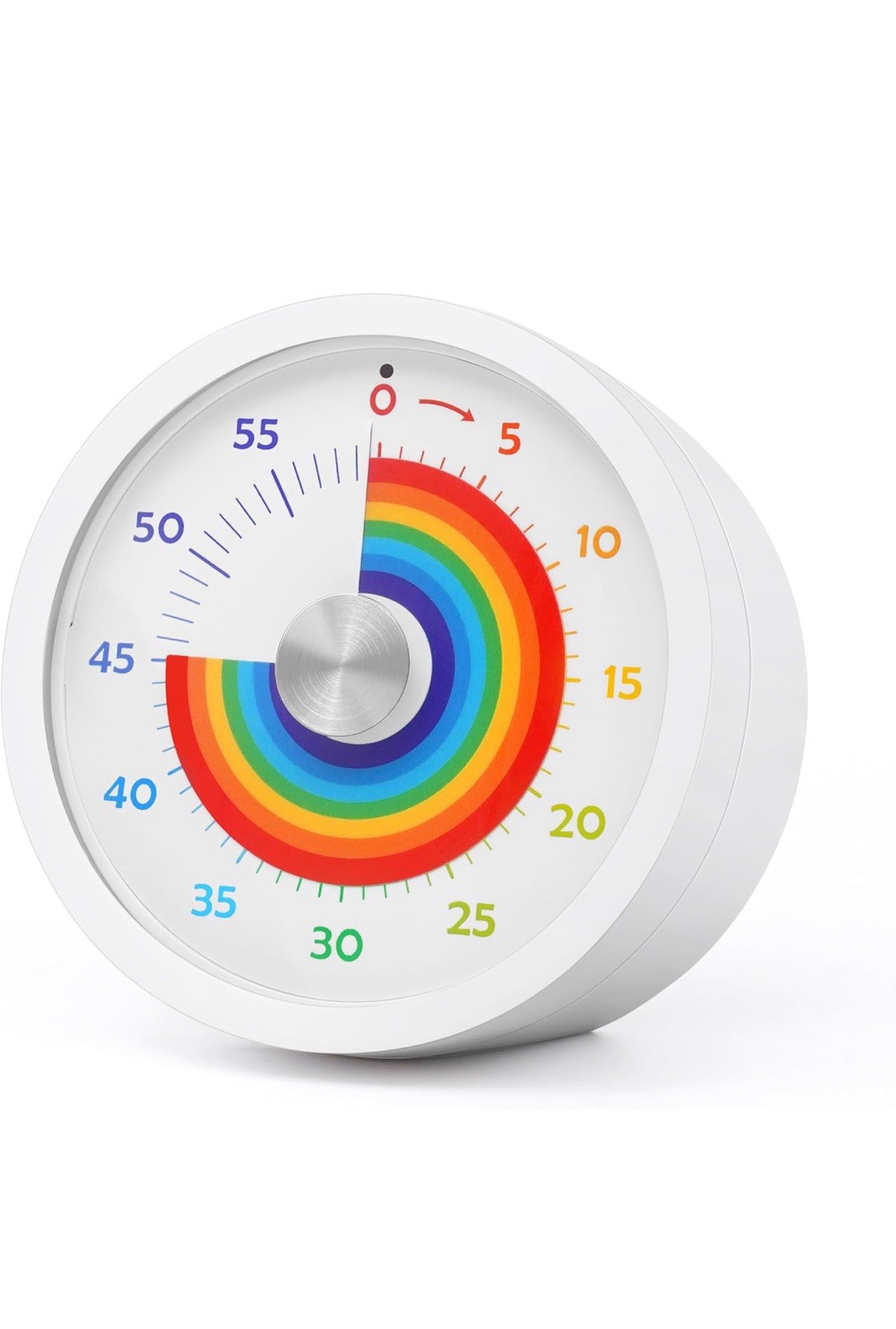 Keduzer Visual Timer, Kitchen Timer Rainbow Disk 60 Minute Countdown White