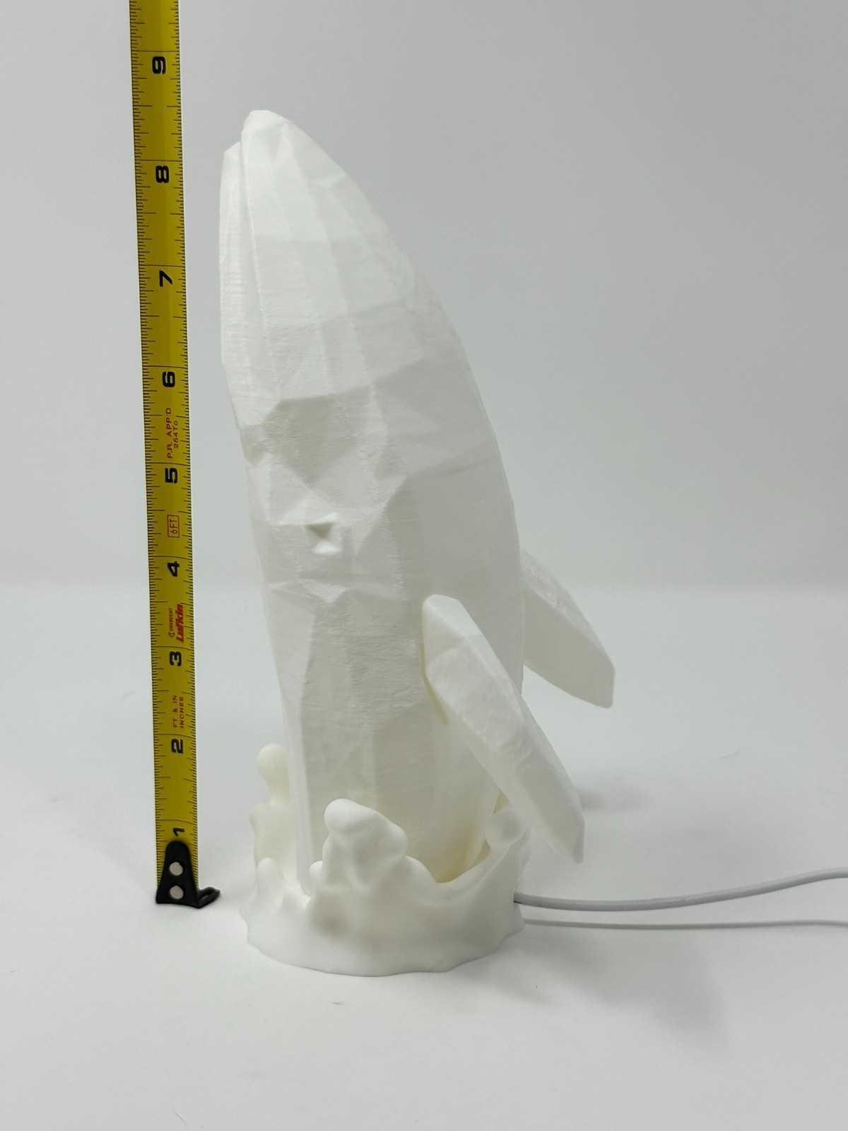3D Printed Low Poly Whale Table Lamp, Night Light w/Single and Multi-Colored LED