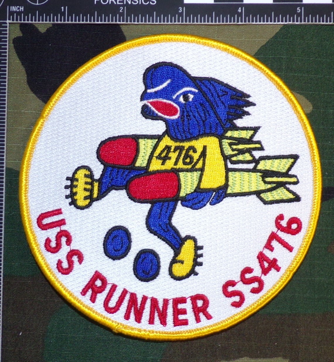 US Navy USS Runner SS 476 Submarine Embroidered Full Color Patch