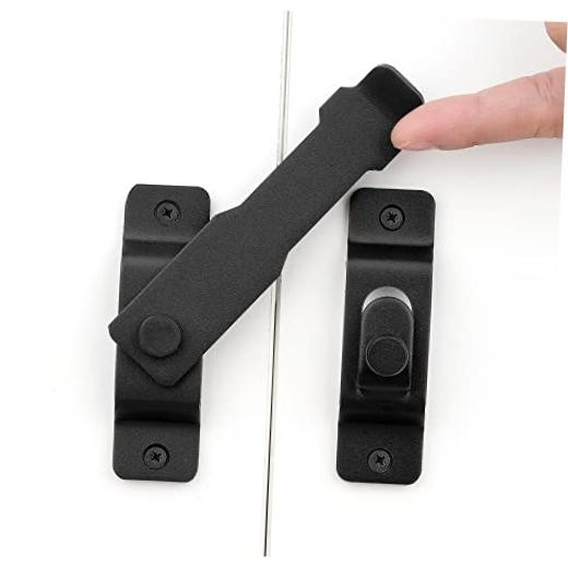 INIRET 2 Packs Barn Door Latches，4.33”x 3.23” Matte Black Matte Black_2 Pack