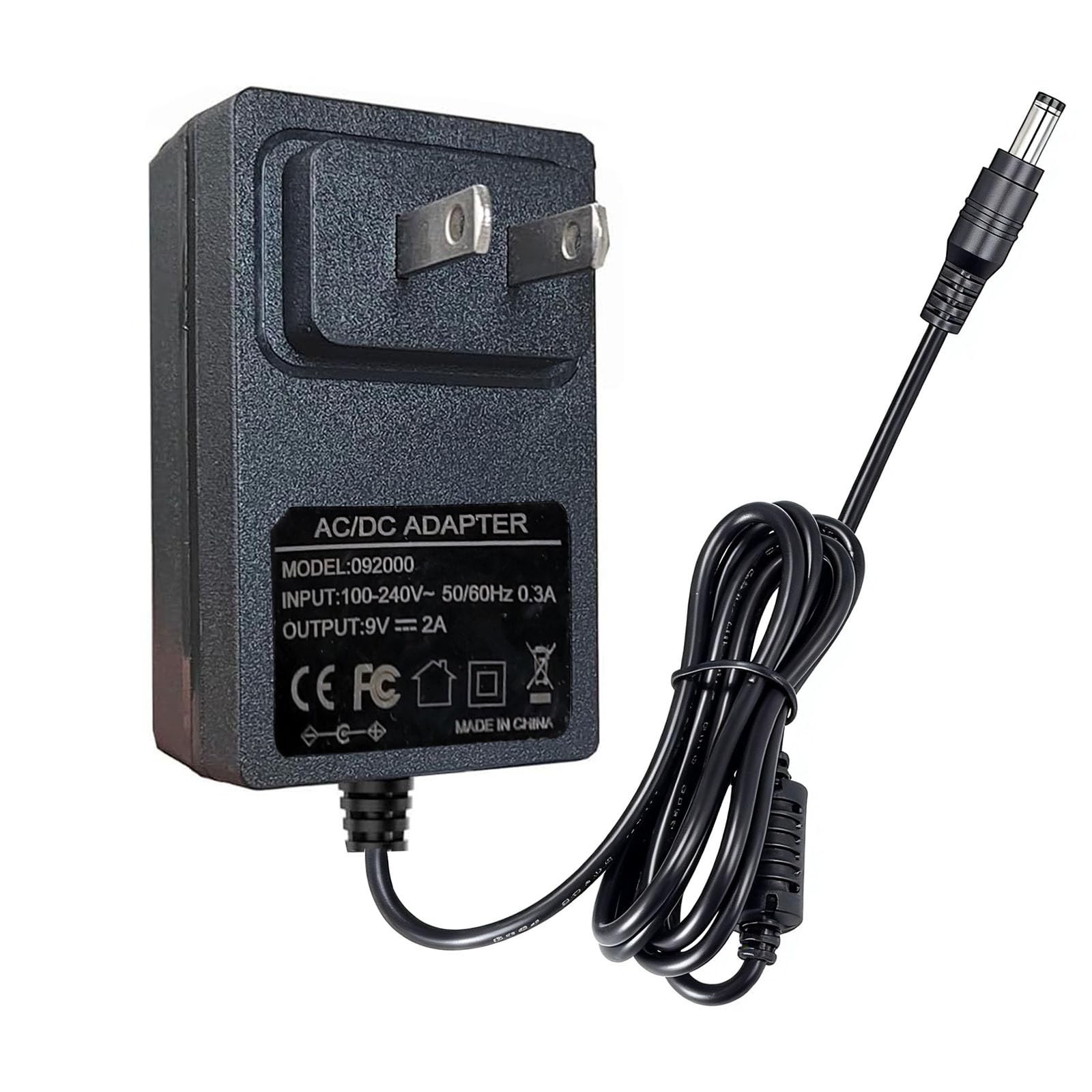 UPMMUD DC9V2A Electronic Drum Power Adapter Cord White