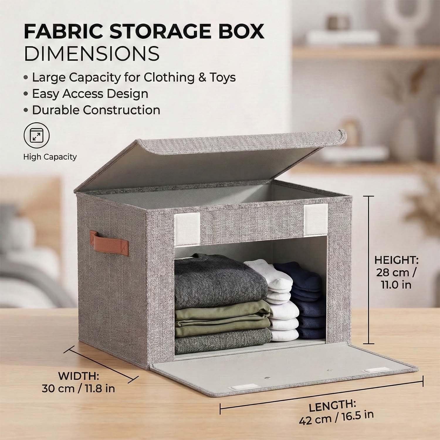 4 Pack Storage Bins with Lids, Large Closet Storage Bins with Handles, Stacka...