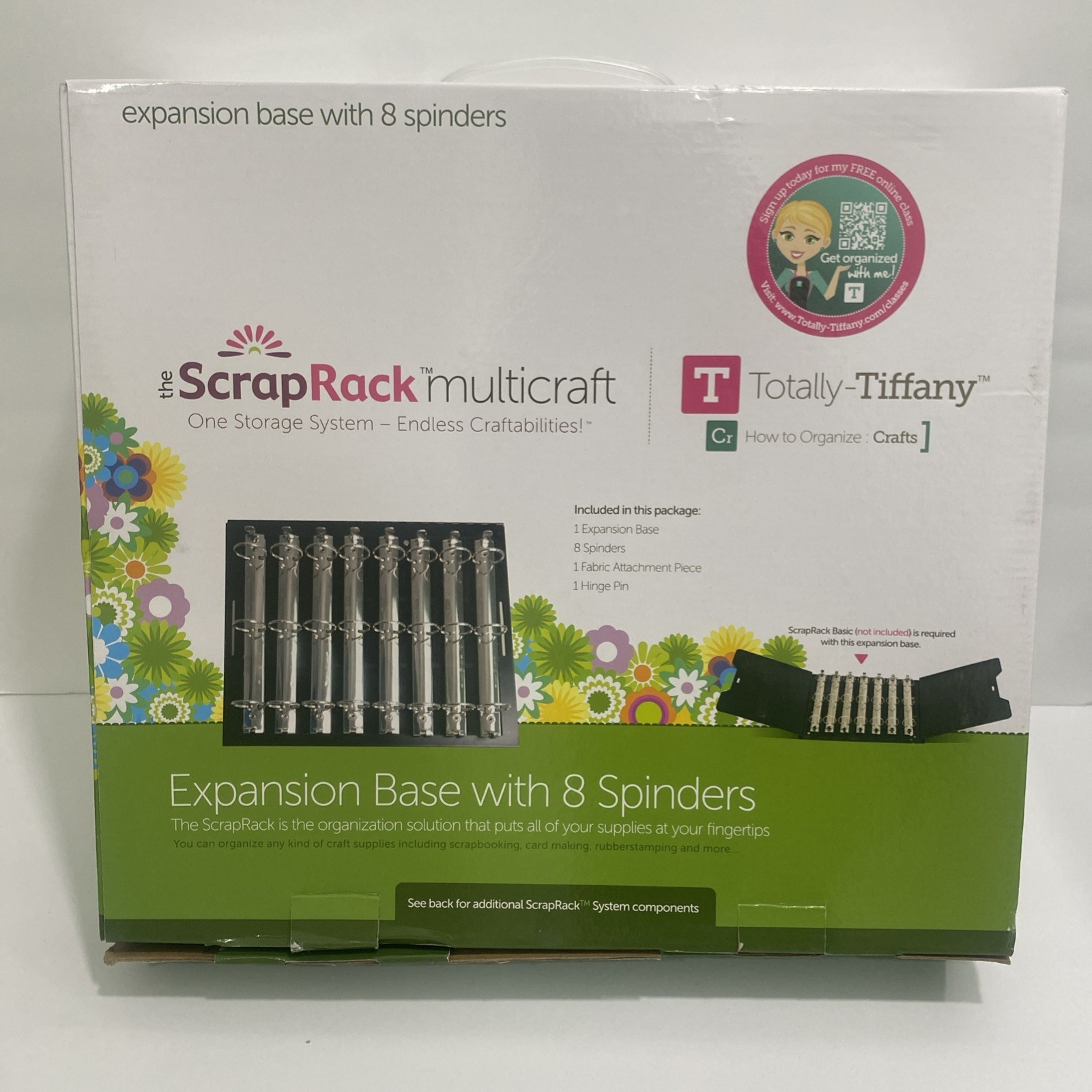 Totally Tiffany Scrap Rack Expansion Base W/8 Spinders- New In Box
