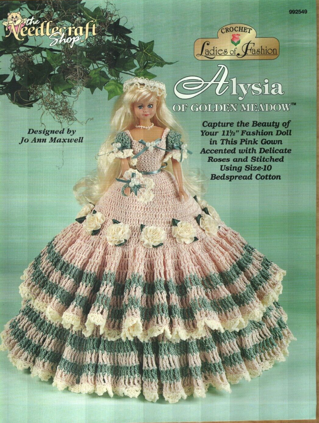 NEW ALYSIA OF GOLDEN MEADOW DRESS FASHION DOLL CROCHET PATTERN BOOK