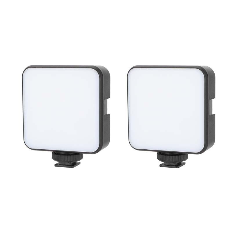 2Pcs CAMVATE On-Camera Bi-Color LED Video Light w/Shoe Mount & 2000mAh Battery