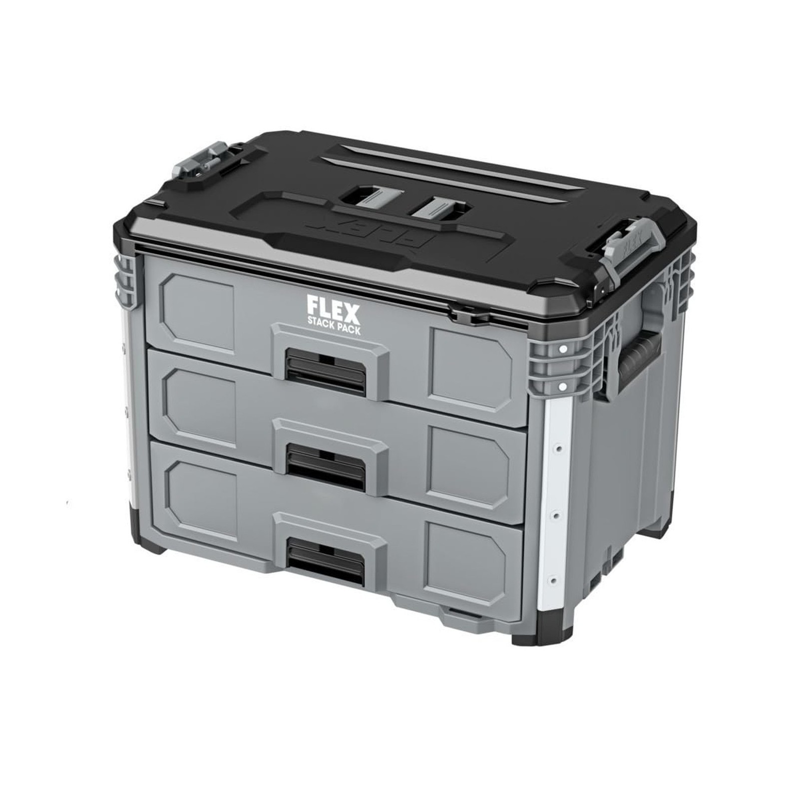 FLEX STACK PACK Storage System 3-Drawer Tool Box - FS1105, Grey/Black