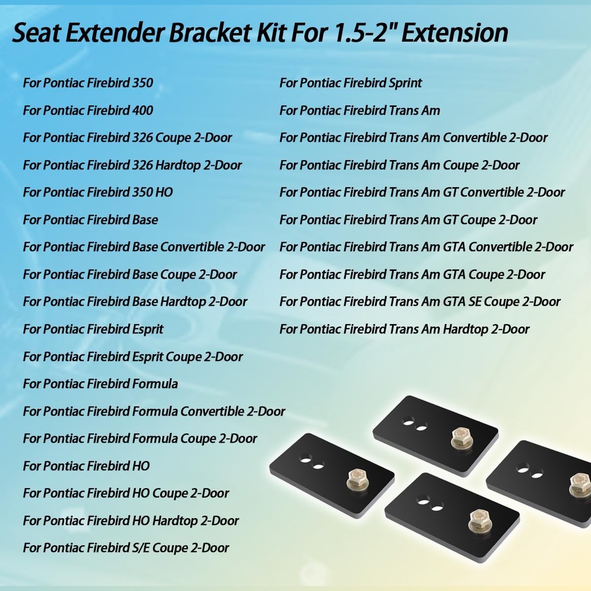 Seat Relocation Brackets/Seat Relocation Brackets Kit Compatible with 1967-2002