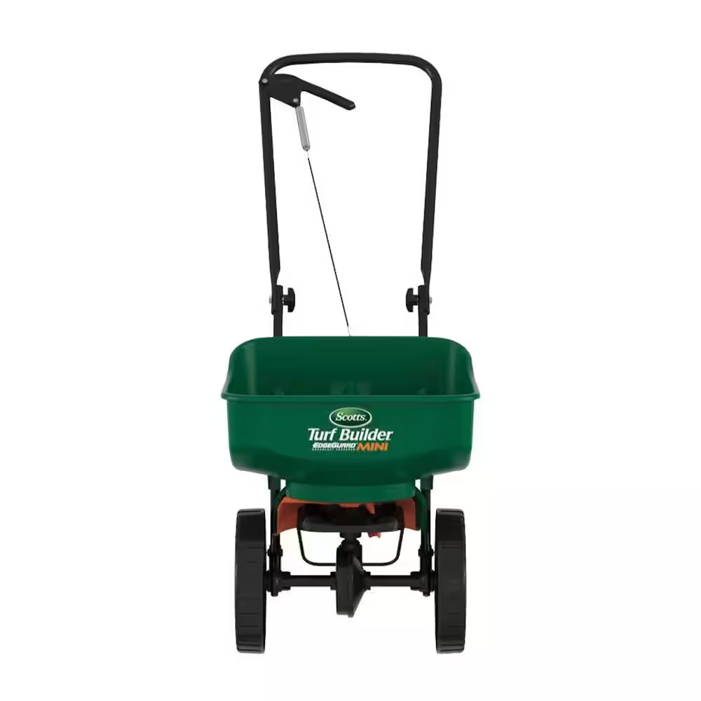 Push Broadcast Spreader EdgeGuard Holds 5,000 sq. ft. Seed Fertilizer Ice Melt