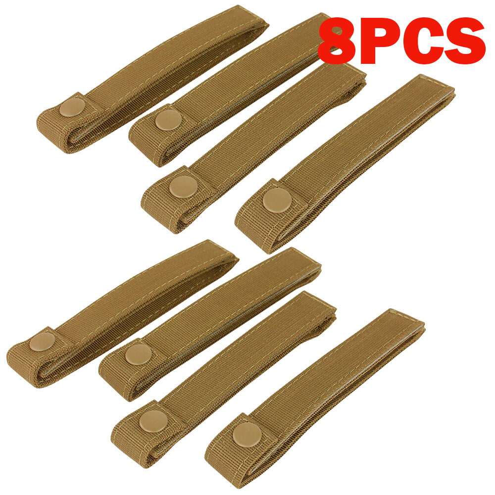 8PCS 6" MOD MOLLE PALS Modular Web Gear Replacement Tie Straps Brown US