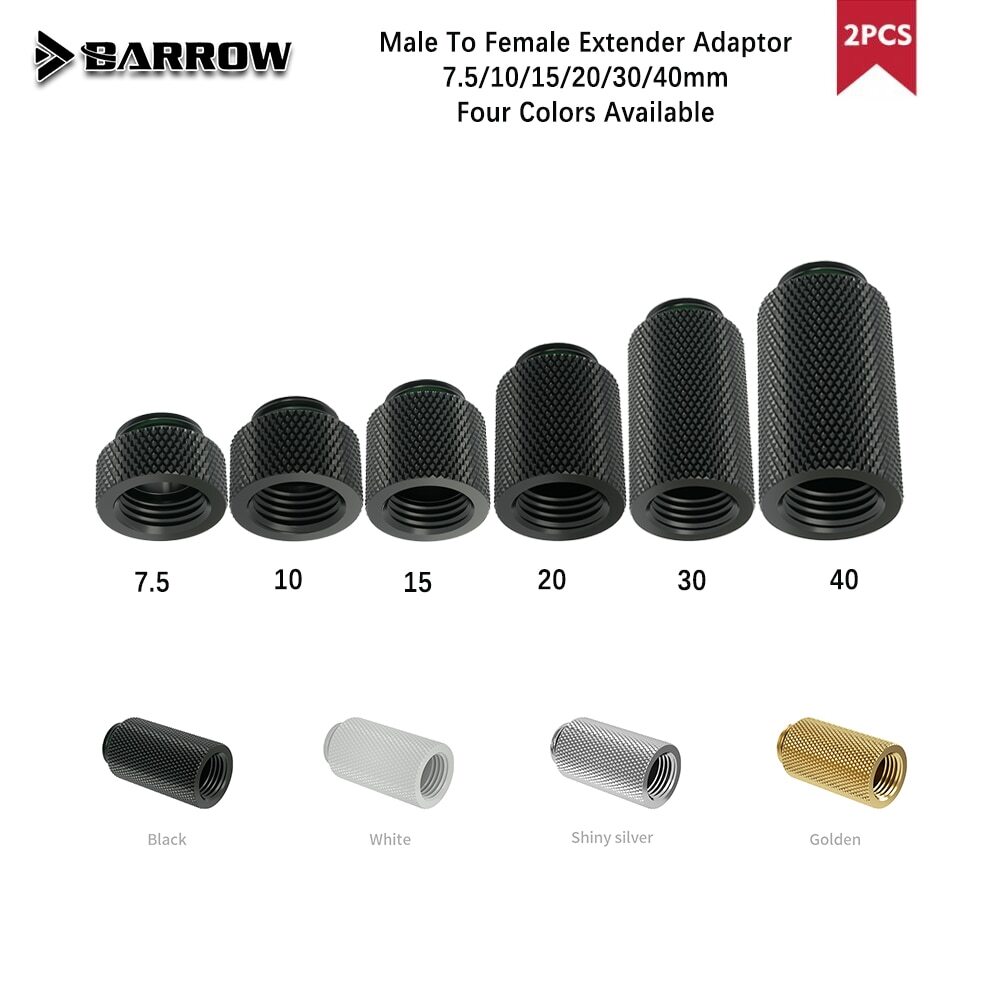 BARROW 2PCS Extension Connection Adapter G1/4'' Male To Female / TNYZ