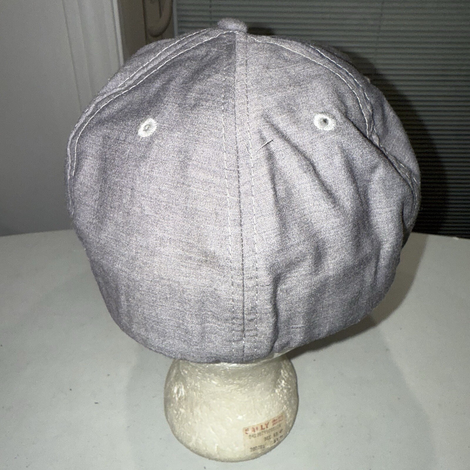 S Black On Gray Lite Wt Flat Bill Hat Cap EUC