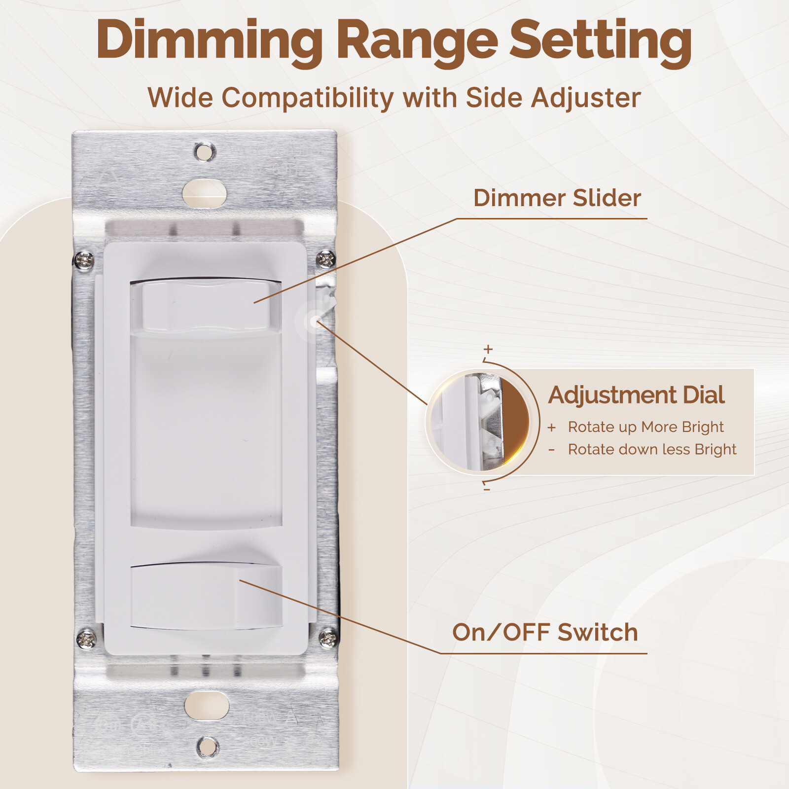 MOES Dimmer Light Switch Single Pole / 3-Way - Incandescent / LED / CFL 10 Pack
