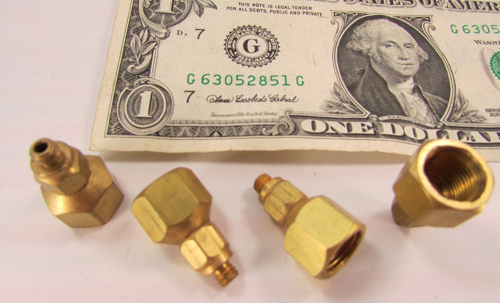 4 Clippard Brass Straight Swivel Fittings, 1/8” NPT Female/ #10-32 Adapter 15050