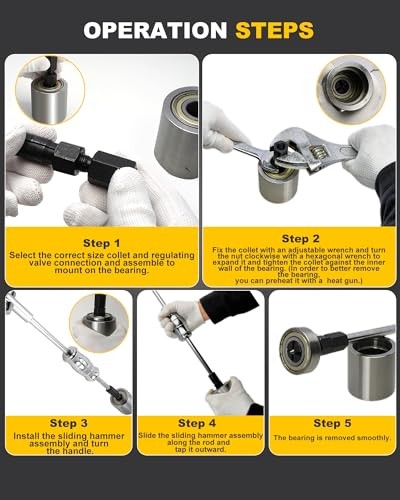 Upgrade 8-32MM Bicycle Blind Hole Bearing Puller Set with Slide Hammer & Two