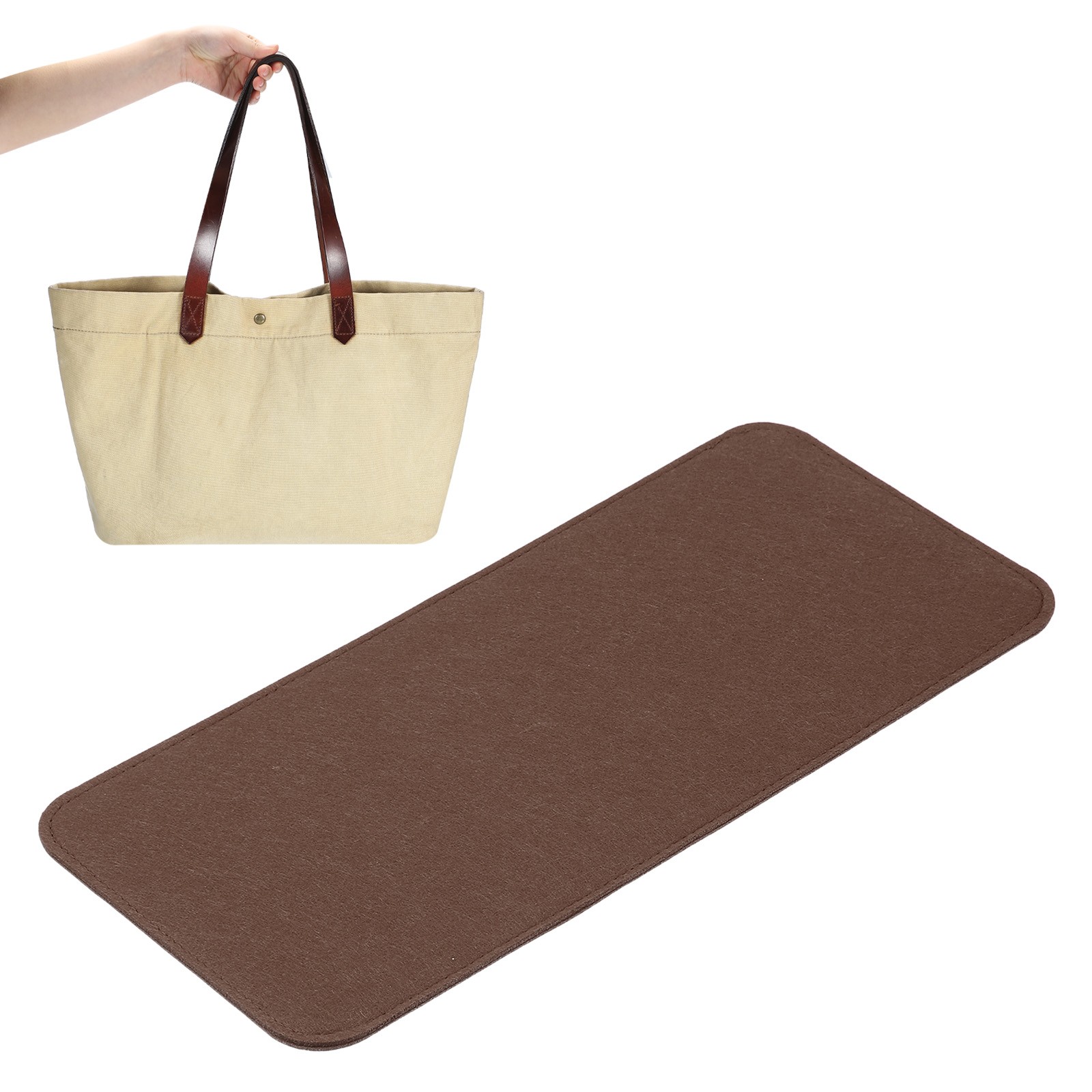 15x7 Inch Felt Base Shaper Bag Bottom Shaper Pad Purse Liner Brown