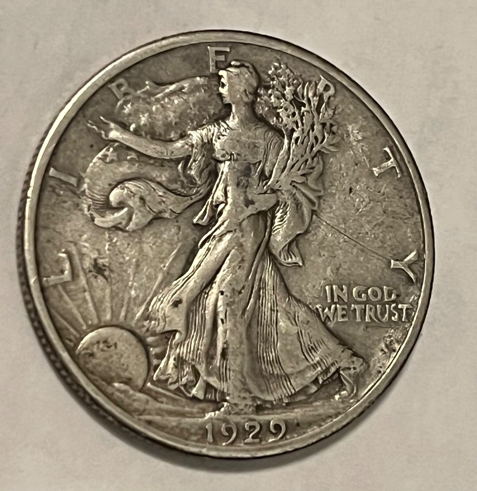 1929-d  Walking Liberty Dollar. ,  XF, better date