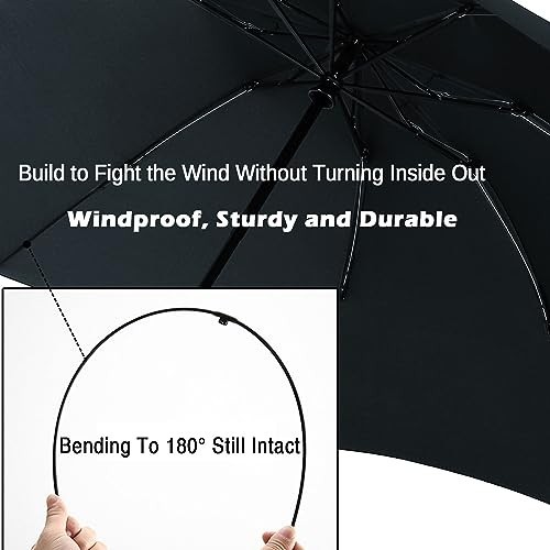 Compact Reverse Folding Travel Umbrella Auto Open Windproof 46 Inch