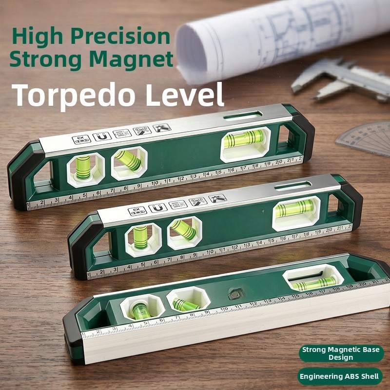 Accurate Bubble For torpedo Level Strong Magnets ABS Housing Scale Green